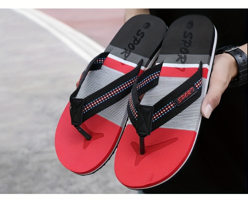 mens thong sandals casual non slip flip flops shoes toe post sandals for indoor outdoor beach shower spring and summer details 14