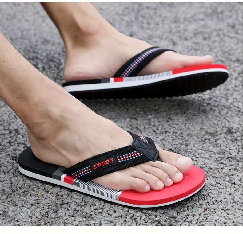 mens thong sandals casual non slip flip flops shoes toe post sandals for indoor outdoor beach shower spring and summer details 16