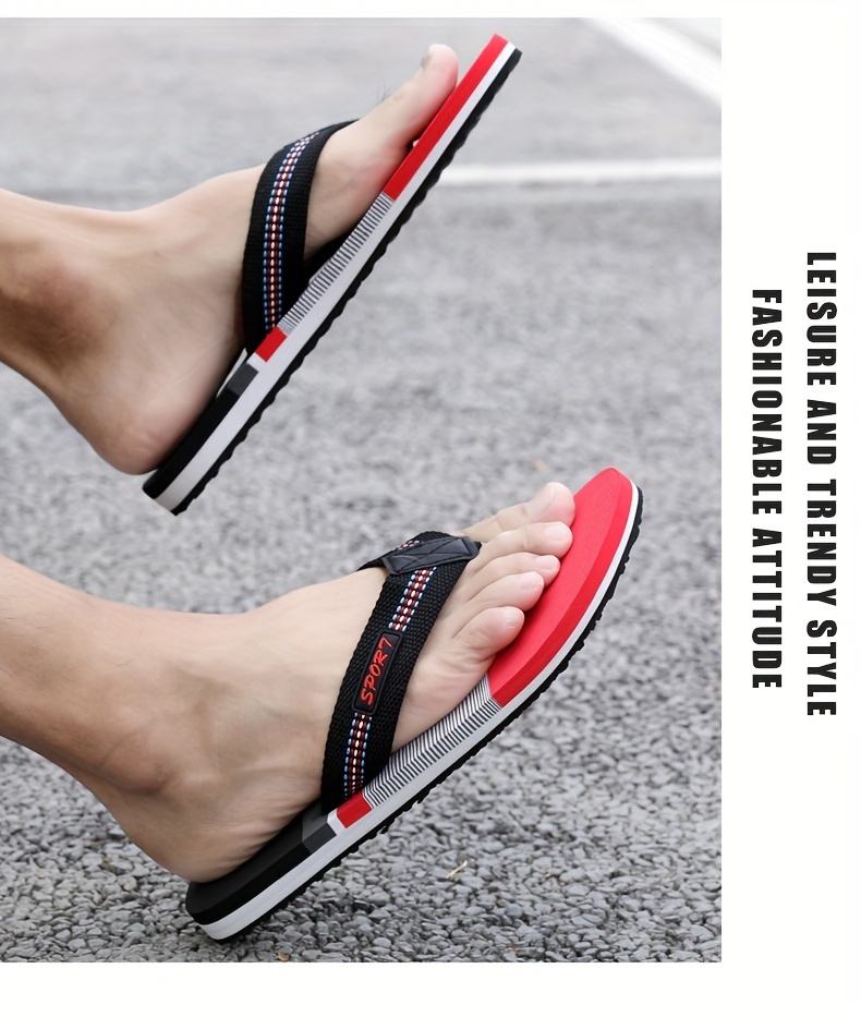 mens thong sandals casual non slip flip flops shoes toe post sandals for indoor outdoor beach shower spring and summer details 17