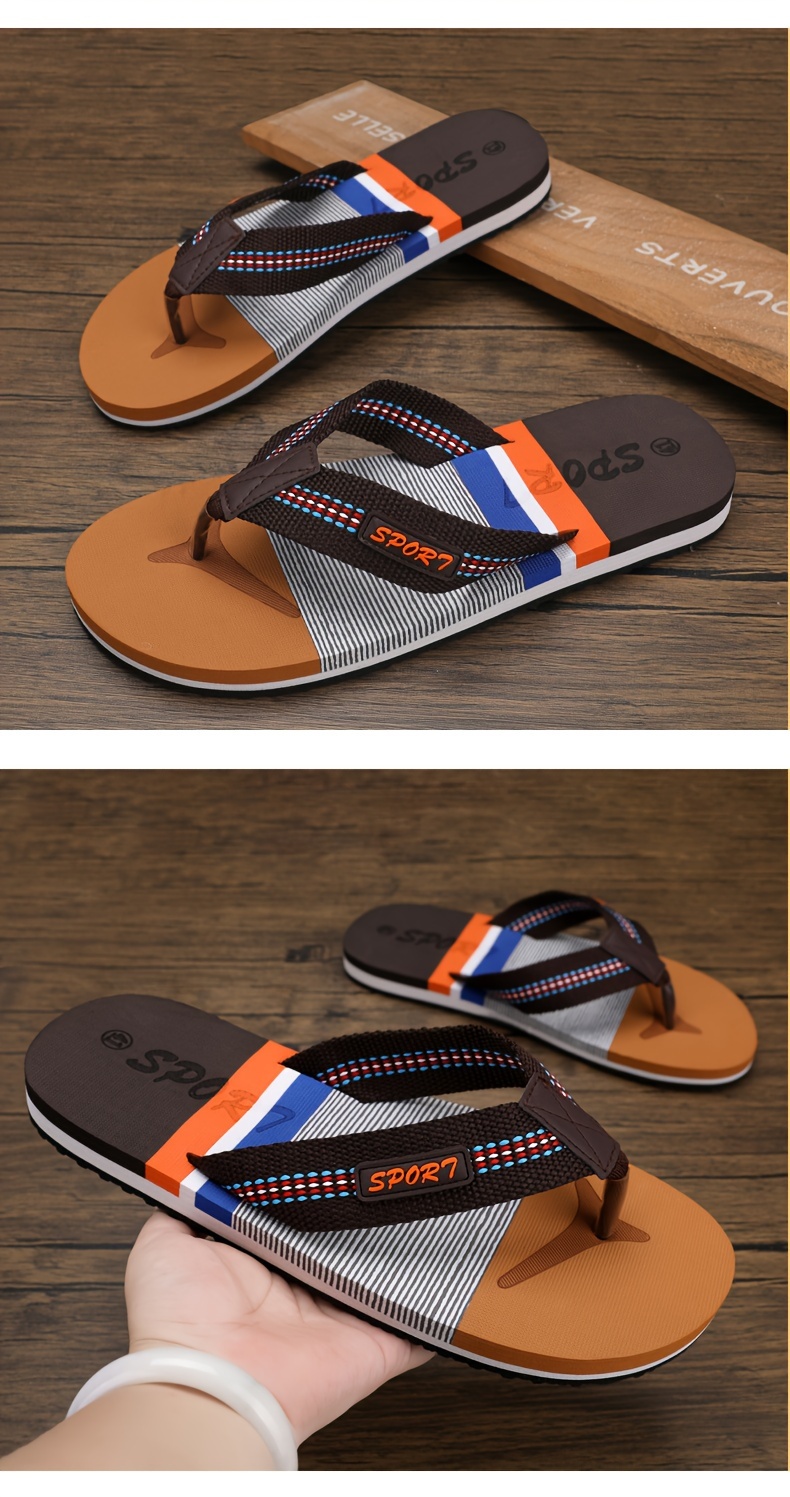 mens thong sandals casual non slip flip flops shoes toe post sandals for indoor outdoor beach shower spring and summer details 18