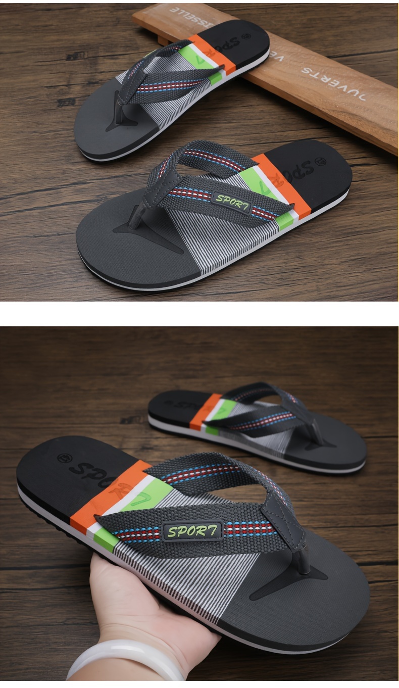 mens thong sandals casual non slip flip flops shoes toe post sandals for indoor outdoor beach shower spring and summer details 19