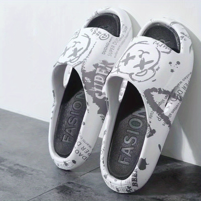 bear graphic print soft sole men s cartoon home slides non details 1